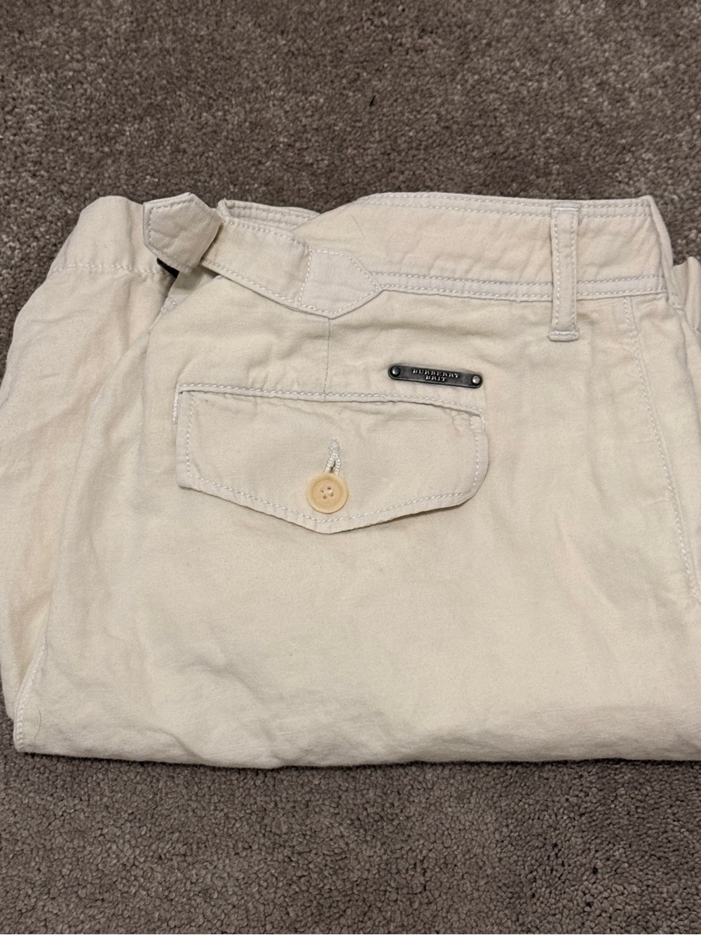 Burberry Men's Light Cream Cargo Pants